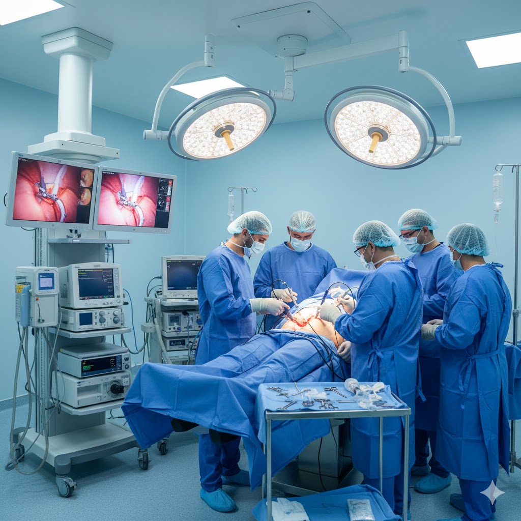 Equipa cirúrgica em operação