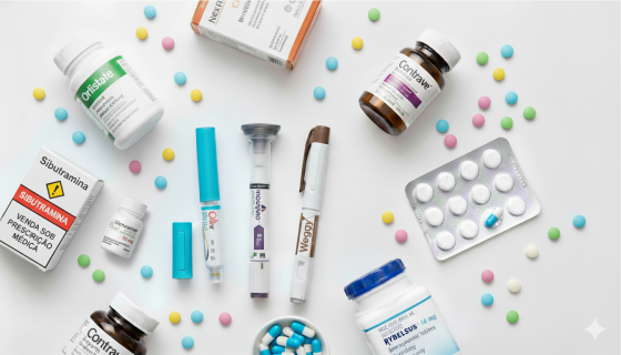 Alguns remédios para tratamento da obesidade (imagem ilustrativa)